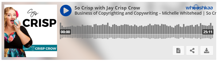Listen to my So Crisp Podcast interview with Jay Crisp Crow